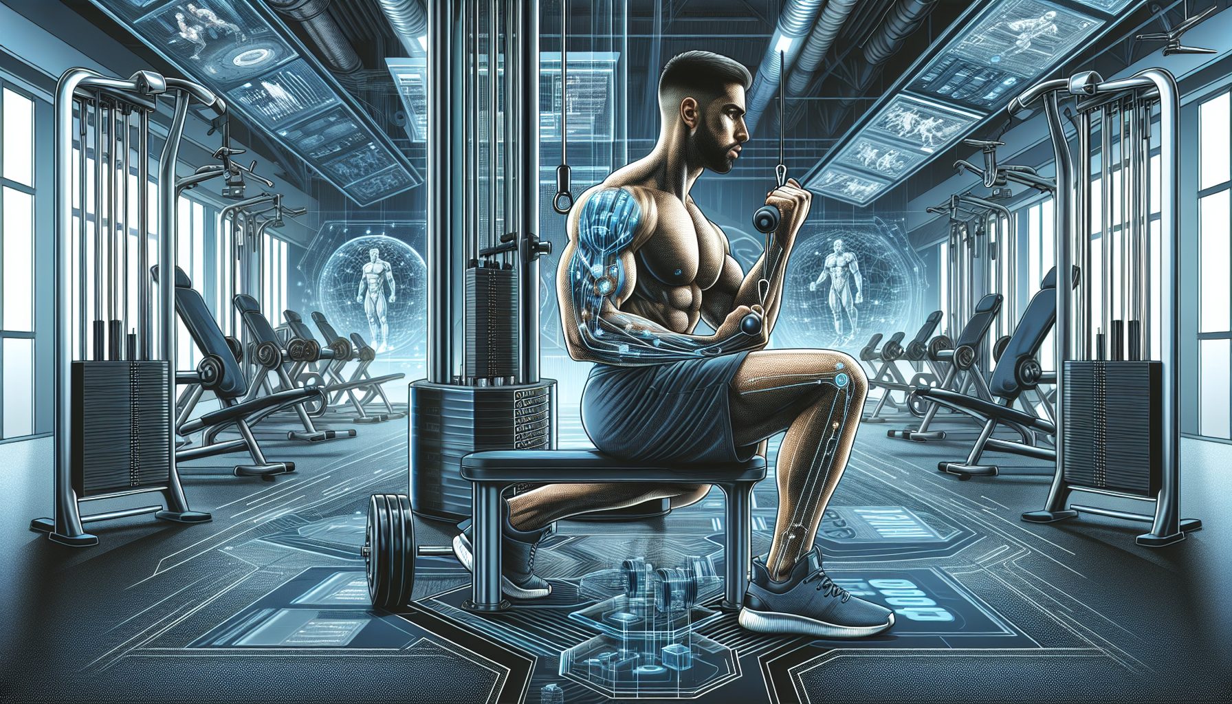 Gespierde atleet in een fitnessruimte met focus op anabolen gebruik in 2026